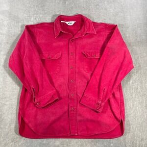 Woolrich Men's XL Red Long Sleeve Button Up Two Pocket Casual Shirt